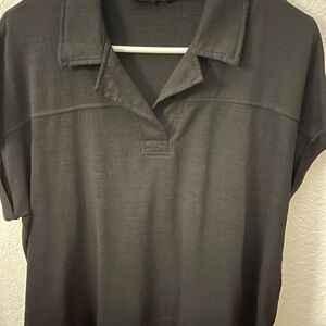 Jane and Delancey Black Collared Blouse
